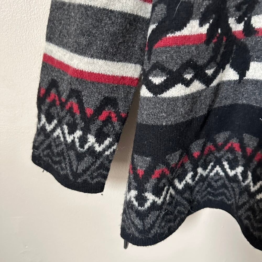 Frost Vintage Lambswool Sweater Quarter Zip Hooded Pullover Fair Isle Mens MED - Picture 5 of 10